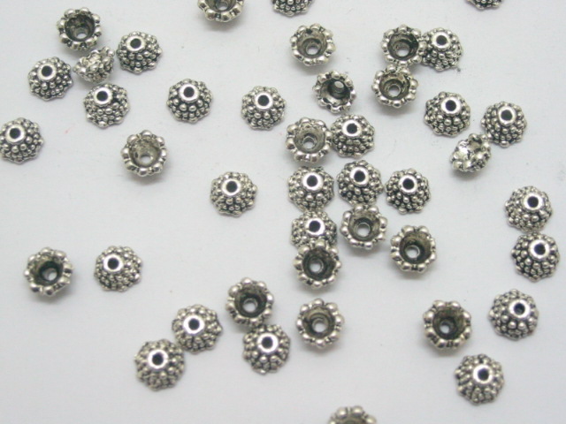 500 Silver Plated Metal Bead Caps 8mm Jewelry finding - Click Image to Close